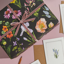 Load image into Gallery viewer, Bountiful Blooms - Black - Gift Wrap