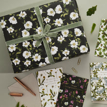 Load image into Gallery viewer, Cottage Roses - Black - Gift Wrap