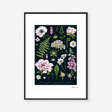 Load image into Gallery viewer, Botanical 'Summer Garden' Black - Art Print