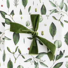 Load image into Gallery viewer, Greenery - White Christmas Gift Wrap