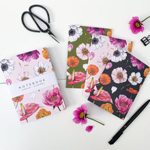 Load image into Gallery viewer, 'Floral Brights' Collection - A6 Set of 3 Notebooks