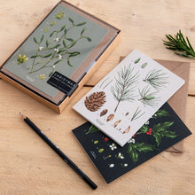 Load image into Gallery viewer, Box of 8 Botanical Luxury Christmas Cards - 'Species' Collection