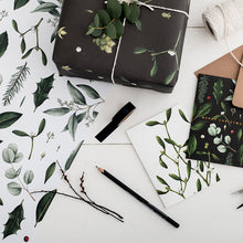 Load image into Gallery viewer, Mistletoe - Black Christmas Gift Wrap