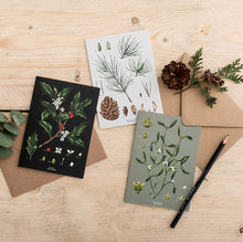 Load image into Gallery viewer, Box of 8 Botanical Luxury Christmas Cards - 'Species' Collection