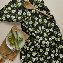 Load image into Gallery viewer, Tea Towel - Cottage Garden - Black