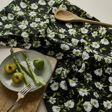 Load image into Gallery viewer, Tea Towel - Cottage Garden - Black