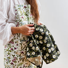 Load image into Gallery viewer, Tea Towel - Cottage Garden - Black