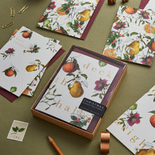 Load image into Gallery viewer, Box of 8 Botanical Luxury Christmas Cards - &#39;Winter Decadence&#39; Collection
