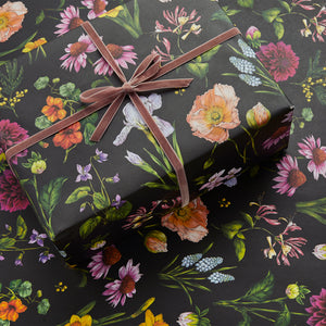 Bountiful Blooms - Black - Gift Wrap