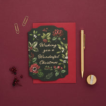 Load image into Gallery viewer, Wishes you a Wonderful Christmas - Midnight Garden - Christmas Card