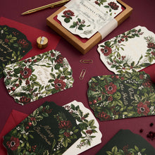 Load image into Gallery viewer, Box of 8 Botanical Luxury Christmas Cards - 'Midnight Garden' Collection