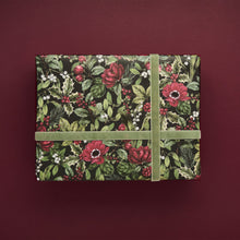 Load image into Gallery viewer, Midnight Garden - Red Stripe - Christmas Gift Wrap