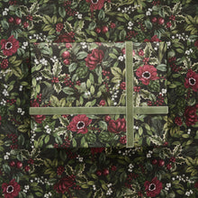Load image into Gallery viewer, Midnight Garden - Red Stripe - Christmas Gift Wrap