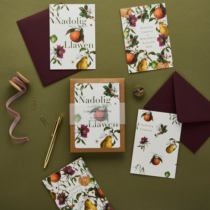 Bocs o Cardiau Cyfarch 'Nadolig Llawen' - Cymraeg/Welsh 'Winter Decadence' Collection