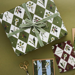 Carnivalesque - Green Harlequin - Christmas Gift Wrap