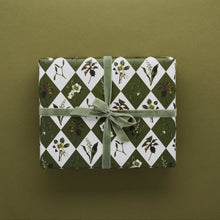 Load image into Gallery viewer, Carnivalesque - Green Harlequin - Christmas Gift Wrap