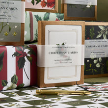 Load image into Gallery viewer, Box of 8 Botanical Luxury Christmas Cards - &#39;Botanist Archive: Festive Edition&#39; Collection