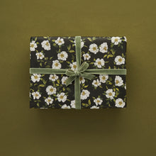 Load image into Gallery viewer, Cottage Roses - Black - Gift Wrap
