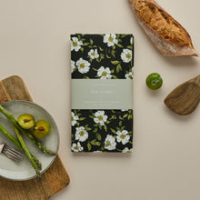 Load image into Gallery viewer, Tea Towel - Cottage Garden - Black