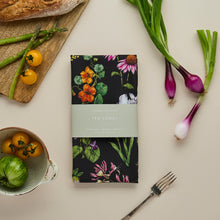 Load image into Gallery viewer, Tea Towel - Bountiful Blooms - Black