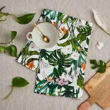 Load image into Gallery viewer, Tea Towel - Palm House Tropics - Ivory
