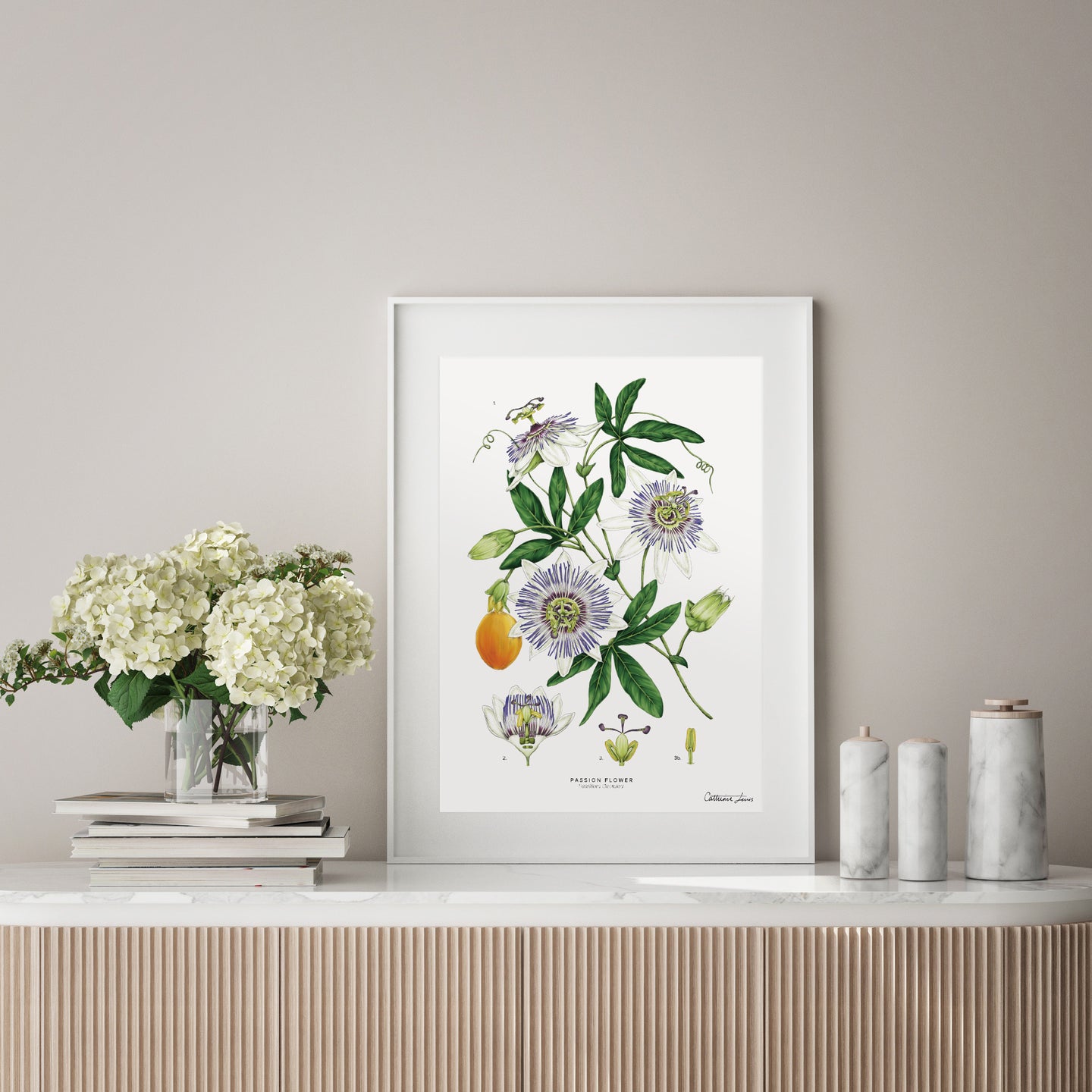 Passion Flower - White - Art Print