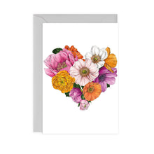 Load image into Gallery viewer, Floral Brights Heart Card
