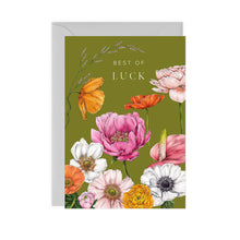 Load image into Gallery viewer, Floral Brights &#39;Best Of Luck&#39; Card