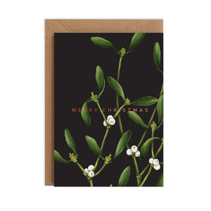 Mistletoe - Black Christmas Card
