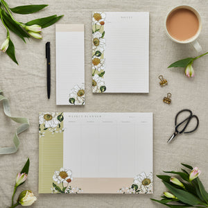 Stationery Trio - Planner, Notepad & List Pad Set - Spring Blossom