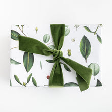 Load image into Gallery viewer, Greenery - White Christmas Gift Wrap