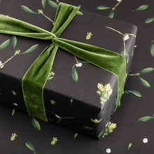 Load image into Gallery viewer, Mistletoe - Black Christmas Gift Wrap
