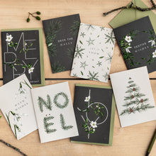 Load image into Gallery viewer, Box of 8 Botanical Luxury Christmas Cards - &#39;Festive Foliage&#39; Collection