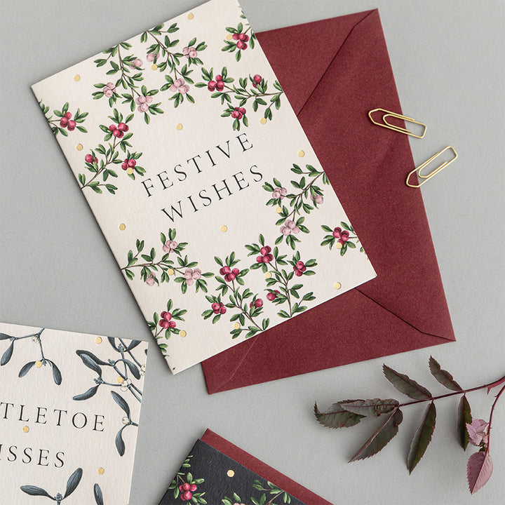 Merry Nouveau - Festive Wishes - Christmas Card - SALE