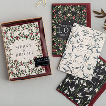 Load image into Gallery viewer, Box of 8 Botanical Luxury Christmas Cards - &#39;Merry Nouveau&#39; Collection