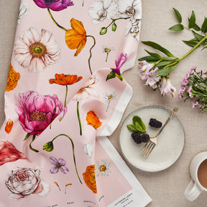 Tea Towel - Floral Brights - Pink