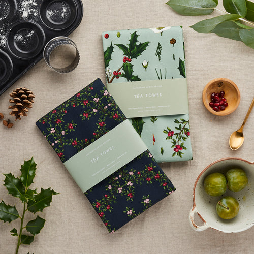 Christmas Tea Towel Bundle - Berry Mix / Merry Nouveau