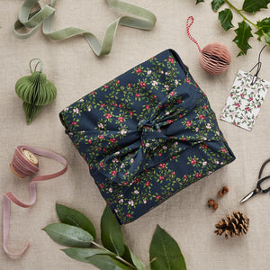 Christmas Furoshiki Fabric Wrap - Merry Nouveau