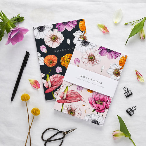 'Floral Brights' Collection - A5 Set of 2 Notebooks