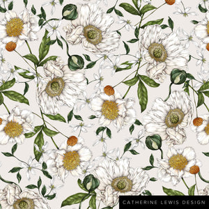 Spring Blossom Fabric - Ivory - 194cm (SALE 45)