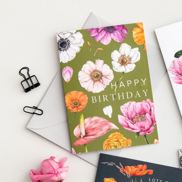 Floral Brights 'Happy Birthday' Card
