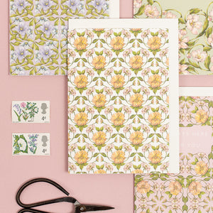 Flora Nouveau Blank White Card