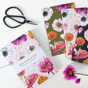 'Floral Brights' Collection - A6 Set of 3 Notebooks