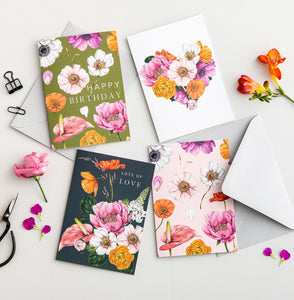 Floral Brights Pink Card