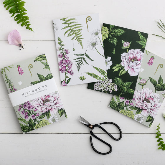 'Summer Garden' Collection - A6 Set of 3 Notebooks