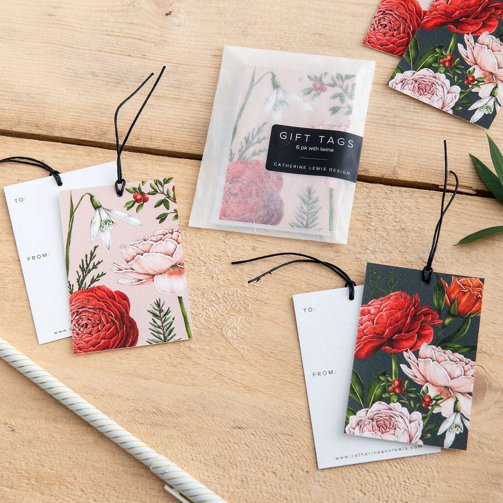 Christmas Gift Tags - Berry Roses Collection