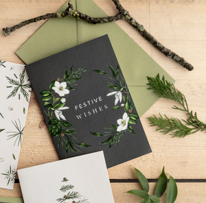 Festive Foliage - Festive Wishes - Christmas Card - SALE
