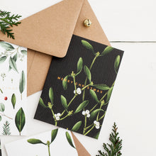 Load image into Gallery viewer, Mistletoe - Black Christmas Card