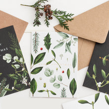 Load image into Gallery viewer, Greenery - White Christmas Card